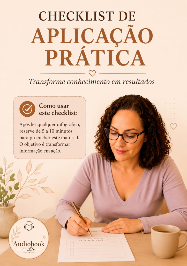 Checklist de aplicação prática com design moderno e caixas de marcação